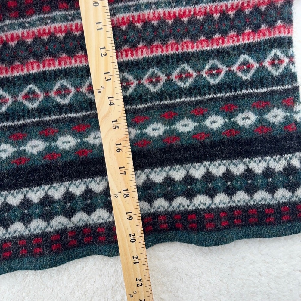 vtg LL BEAN SHETLAND WOOL FAIR ISLE KNIT SWEATER Fits XXS Cottagecore Grannycore - Picture 7 of 8